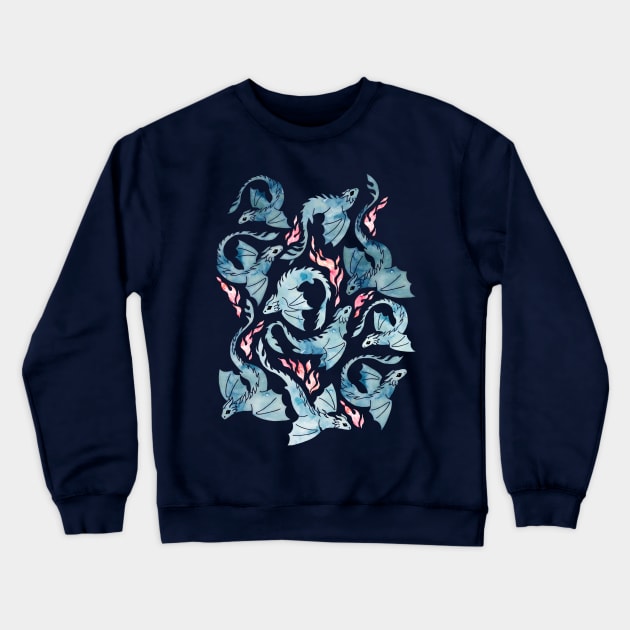 Dragon fire dark blue Crewneck Sweatshirt by adenaJ